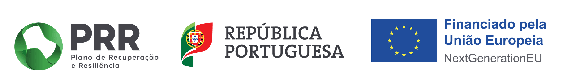 Barra de financiamento: Plano de Recuperação e Resiliência, República Portuguesa e União Europeia NextGenerationEU